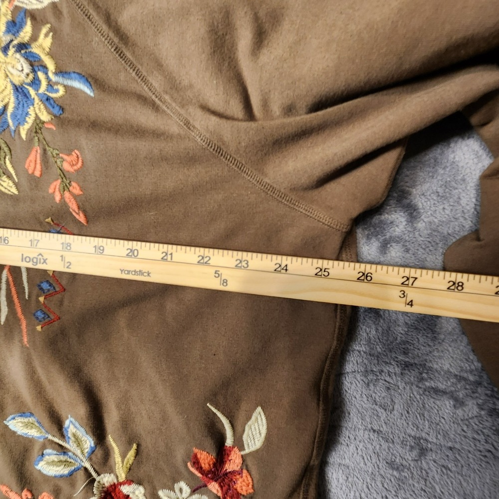 Johnny Was Dreamer Embroidered Sweatshirt XXL Floral Butterfly Pullover Top - Picture 9 of 12